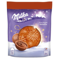 Milka Feine Kugeln Noisette Ziemassvētku šokolādes konfektes ar riekstu pildījumu 90g