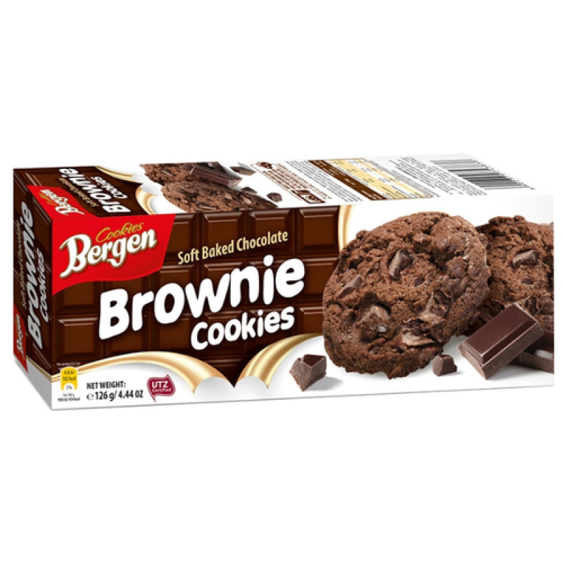 BERGEN brownie cookies with milk chocolate pieces 126g