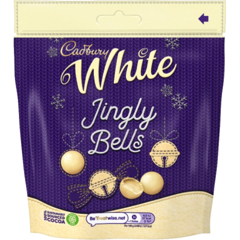 Cadbury White Jingly Bells baltās šokolādes konfektes 73g