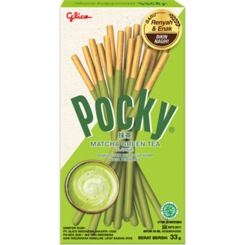 Pocky cepumu nūjiņas ar matčas garšas pārklājumu 33g