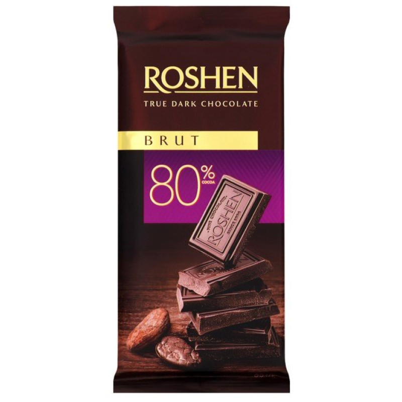 ROSHEN rūgtā šokolāde 80% kakao 85g