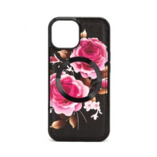 Evelatus Aizmugurējais vāciņš Evelatus Apple iPhone 14 Leather Case Zipper Design Flower Black