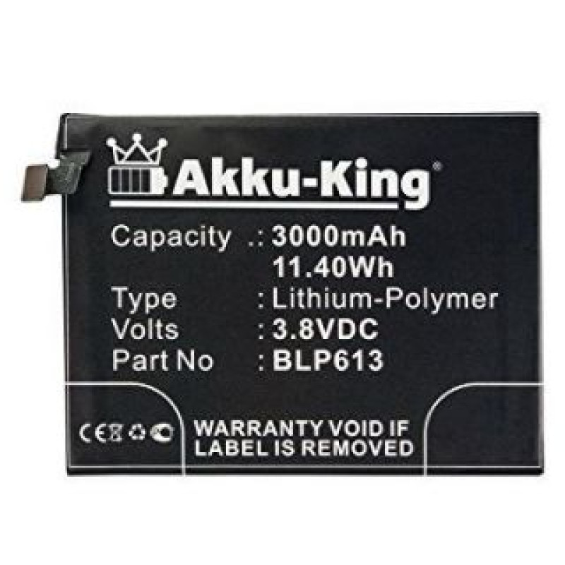 N/A Akumulators N/A  OnePlus BLP613 Three 3 A3000 A3003 Li-Pol 3000mAh