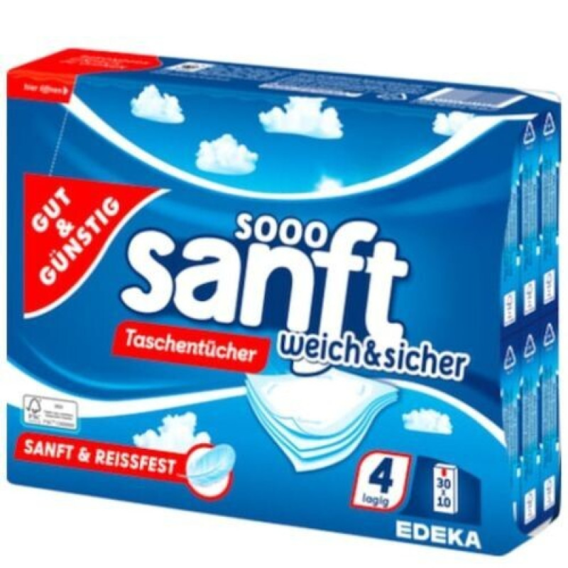 Носовые платки G&G Sooo Sanft, 4 слоя