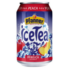 Soft drink Pfanner iced tea with peach flavor 0.33L