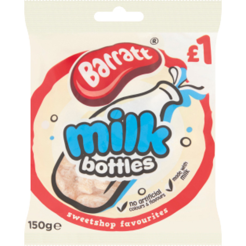 Barratt Milk Bottles želejas konfektes ar piena garšu 150g