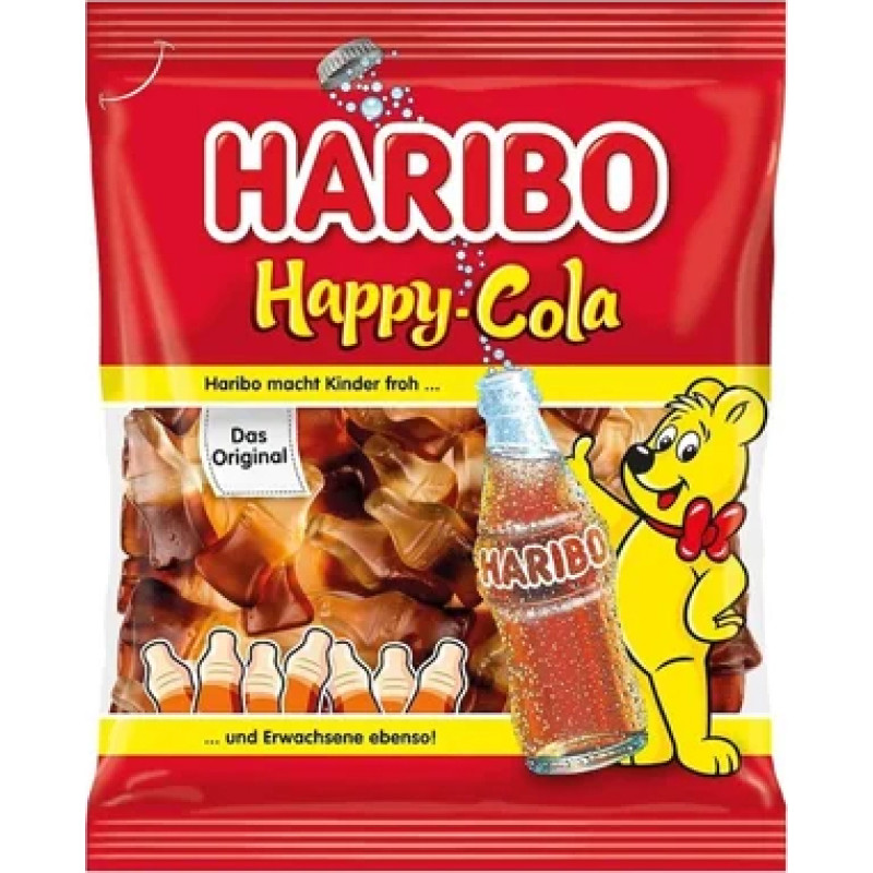 Haribo Happy Cola želejas konfektes ar kolas garšu 175g