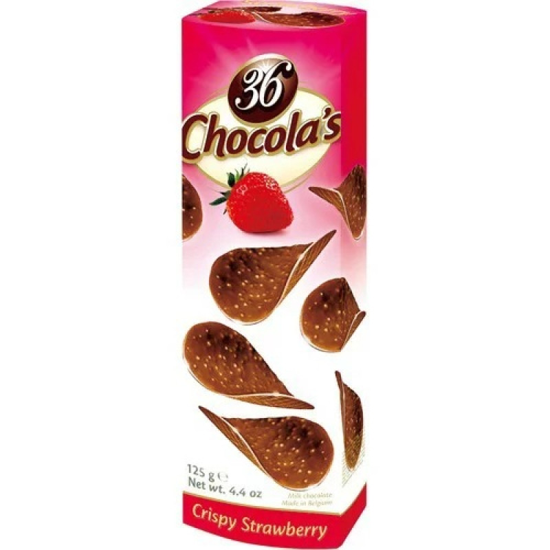 Chocolas Crispy zemeņu šokolādes čipsi 125g