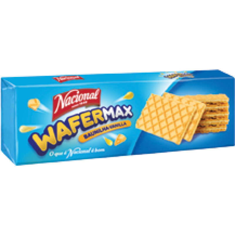 Nacional Wafermax vafeles ar vaniļas garšas krēma pildījumu 125g