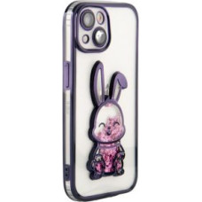 Ilike Aizmugurējais vāciņš iLike Apple iPhone 15 Silicone Case Print Desire Rabbit Purple