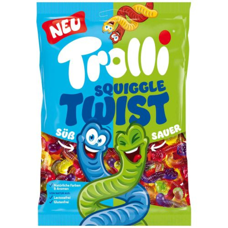 Trolli Squiggle Twist Suss & Sauer želejas konfektes 175g