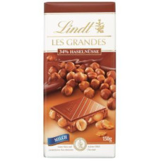 LINDT Les Grandes piena šokolādes tāfelīte ar veseliem lazdu riekstiem 150g