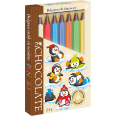 The Chocolate Penguin Belgian milk chocolate pencils 100g