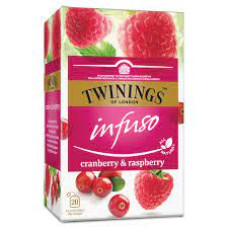 Twinings Infuso augļu tēja ar dzērveņu un aveņu garšu 20 paciņas, 30g