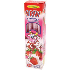 Woogie Straws for milk with strawberry flavor 8x4g