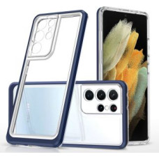 Hurtel Aizmugurējais vāciņš Hurtel  Clear 3in1 Case for Samsung Galaxy S21 Ultra 5G Frame Gel Cover Blue