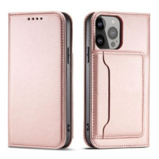 Hurtel Aizmugurējais vāciņš Hurtel  Magnet Card Case for iPhone 13 Pro Max Pouch Card Wallet Card Holder Pink