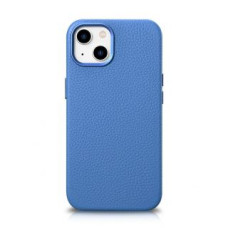 Icarer Aizmugurējais vāciņš iCarer  iCarer Litchi Premium Leather Case iPhone 14 Magnetic Leather Case with MagSafe Light Blue (WMI14220709-LB)