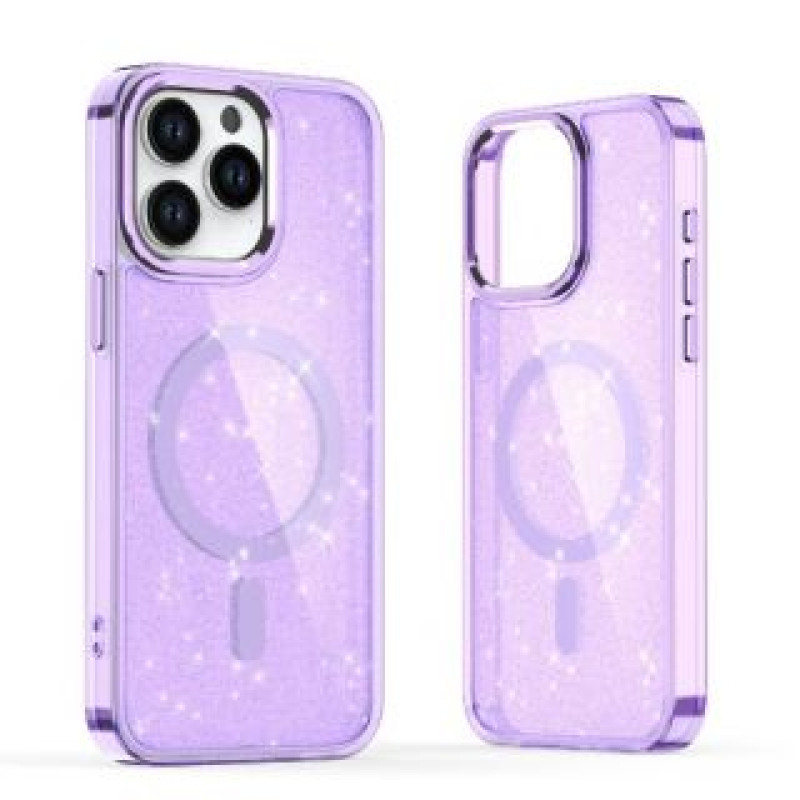 Hurtel Aizmugurējais vāciņš Hurtel  Glitter Case MagSafe for iPhone 16 Pro - purple with glitter