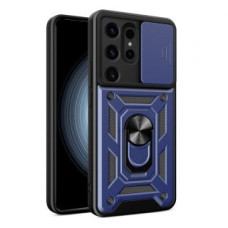 Hurtel Aizmugurējais vāciņš Hurtel - Hybrid Armor Camshield case for Samsung Galaxy S24 Ultra armored with camera cover - blue