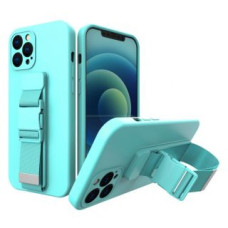 Hurtel Aizmugurējais vāciņš Hurtel  Rope case gel case with a chain lanyard bag lanyard iPhone 12 mini light blue