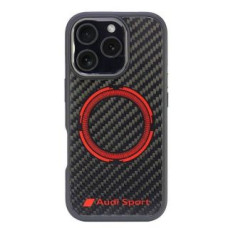 Audi Aizmugurējais vāciņš Audi  Audi Carbon Fiber Sport Red Circle MagSafe iPhone 16 Pro 6.3