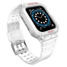 Hurtel Aizmugurējais vāciņš Hurtel  Protect Strap Band Band with Case for Apple Watch 7 / SE (41/40 / 38mm) Case Armored Watch Cover White