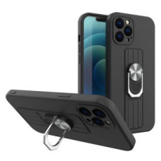 Hurtel Aizmugurējais vāciņš Hurtel  Ring Case silicone case with a finger grip and stand for Samsung Galaxy A73 black