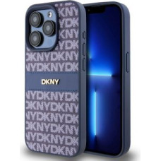 Dkny Aizmugurējais vāciņš DKNY - DKNY PU Leather Repeat Pattern Tonal Stripe Case for iPhone 15 Pro Blue