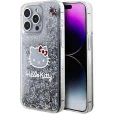 Hello Kitty Aizmugurējais vāciņš Hello Kitty - Hello Kitty Liquid Glitter Electroplating Head Logo Case for iPhone 15 Pro Max Transparent