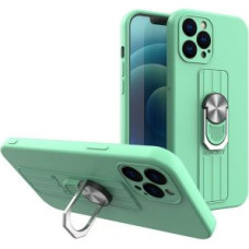 Hurtel Aizmugurējais vāciņš Hurtel  Ring Case silicone case with finger grip and stand for iPhone 13 mint