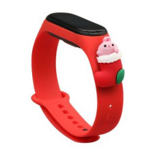 Hurtel Aizmugurējais vāciņš Hurtel  Strap Xmas Wristband for Xiaomi Mi Band 4 / Mi Band 3 Christmas Silicone Strap Bracelet Red (Santa 1)