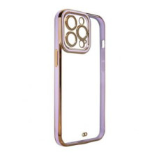 Hurtel Aizmugurējais vāciņš Hurtel  Fashion Case Case for Samsung Galaxy A12 5G Gold Frame Gel Cover Purple