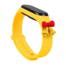 Hurtel Aizmugurējais vāciņš Hurtel  Strap Xmas Wristband for Xiaomi Mi Band 6 / Mi Band 5 Christmas Silicone Strap Bracelet Yellow (bells)