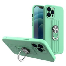 Hurtel Aizmugurējais vāciņš Hurtel  Ring Case silicone case with finger grip and stand for iPhone 11 Pro mint