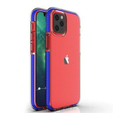 Hurtel Aizmugurējais vāciņš Hurtel  Spring Case clear TPU gel protective cover with colorful frame for iPhone 13 mini dark blue