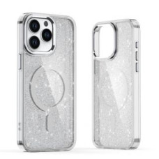 Hurtel Aizmugurējais vāciņš Hurtel  Glitter Case MagSafe for iPhone 16 Plus - white with glitter