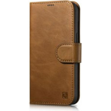 Icarer Aizmugurējais vāciņš iCarer  iCarer Oil Wax Wallet Case 2in1 Cover iPhone 14 Plus Anti-RFID Leather Flip Case Brown (WMI14220723-TN)