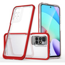 Hurtel Aizmugurējais vāciņš Hurtel  Clear 3in1 Case for Xiaomi Redmi 10 Frame Gel Cover Red