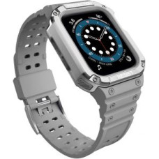 Hurtel Aizmugurējais vāciņš Hurtel - Protect Strap Band Band with Case for Apple Watch 7 / SE (41/40 / 38mm) Case Armored Watch Cover Gray