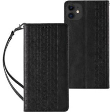 Hurtel Aizmugurējais vāciņš Hurtel - Magnet Strap Case for iPhone 12 Pouch Wallet + Mini Lanyard Pendant Black