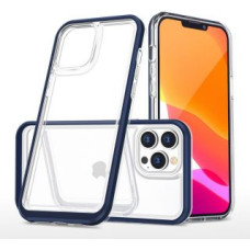 Hurtel Aizmugurējais vāciņš Hurtel  Clear 3in1 case for iPhone 14 Pro Max silicone cover with frame blue