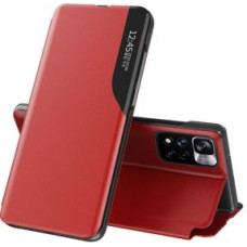 Hurtel Aizmugurējais vāciņš Hurtel  Eco Leather View Case Elegant Flip Cover with Stand Function Poco M4 Pro 5G Red