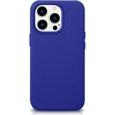 Icarer Aizmugurējais vāciņš iCarer  iCarer Litchi Premium Leather Case iPhone 14 Pro Max Magnetic Leather Case with MagSafe Dark Blue (WMI14220712-DB)