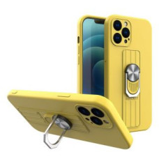 Hurtel Aizmugurējais vāciņš Hurtel  Ring Case silicone case with finger grip and stand for iPhone 11 Pro yellow