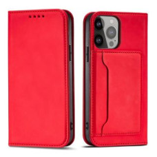 Hurtel Aizmugurējais vāciņš Hurtel - Magnet Card Case for Samsung Galaxy S23 Ultra flip cover wallet stand red