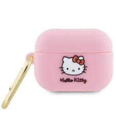 Hello Kitty Aizmugurējais vāciņš Hello Kitty  Hello Kitty HKAP23DKHSP Airpods Pro 2 (2022/2023) cover różowy/pink Silicone 3D Kitty Head