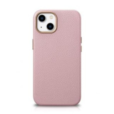 Icarer Aizmugurējais vāciņš iCarer  iCarer Litchi Premium Leather Case iPhone 14 Magnetic Leather Case with MagSafe Pink (WMI14220709-PK)