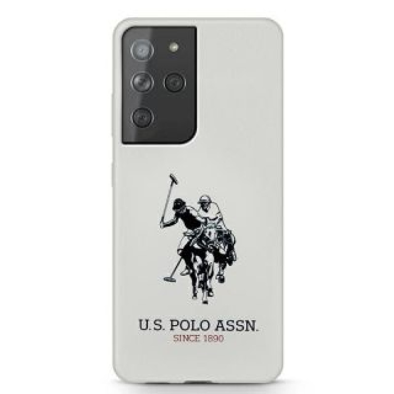 U.s. Polo Pu Aizmugurējais vāciņš U.S. Polo PU  US Polo USHCS21LSLHRWH S21 Ultra G998 biały/white Silicone Logo