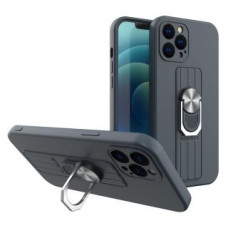 Hurtel Aizmugurējais vāciņš Hurtel  Ring Case silicone case with finger grip and stand for iPhone 13 Pro dark blue